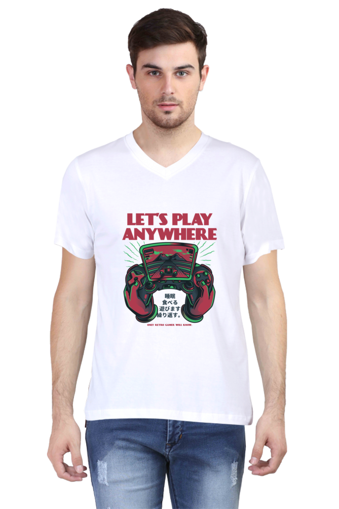 Male Vneck Half Sleeve - LET'S PLAY ANYWHERE