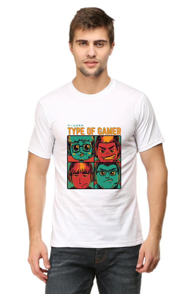 Male Round Neck Half Sleeve - Type Of Gamers