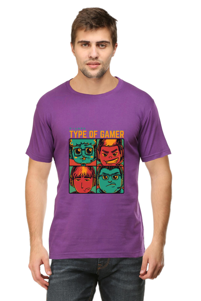 Male Round Neck Half Sleeve - Type Of Gamers