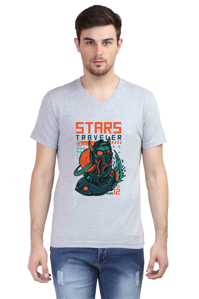 Male Vneck Half Sleeve - Stars Traveller