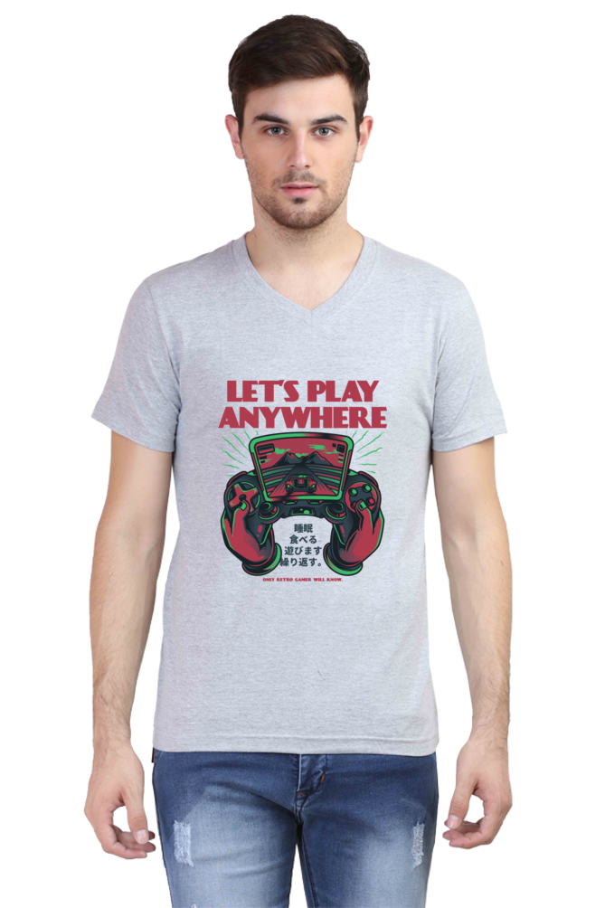 Male Vneck Half Sleeve - LET'S PLAY ANYWHERE